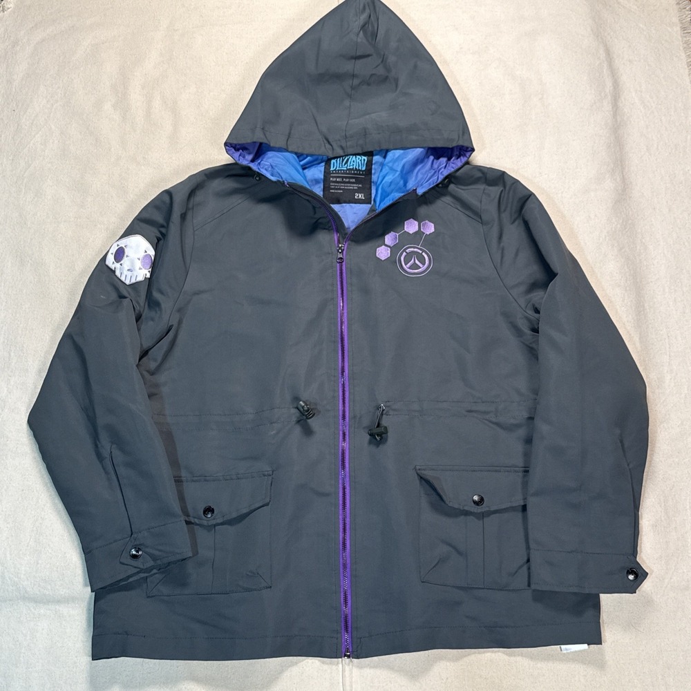 Sombra Overwatch Blizzard Full Snap Jacket Womens XXL Gray Blizzcon 2019